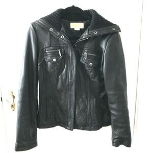 MICHAEL KORS Leather Moto Jacket Size Medium Excellent cond. butter soft leather